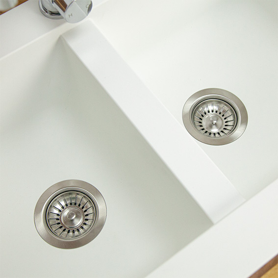 Double Bowl Fibr Composite Kitchen Sinks White