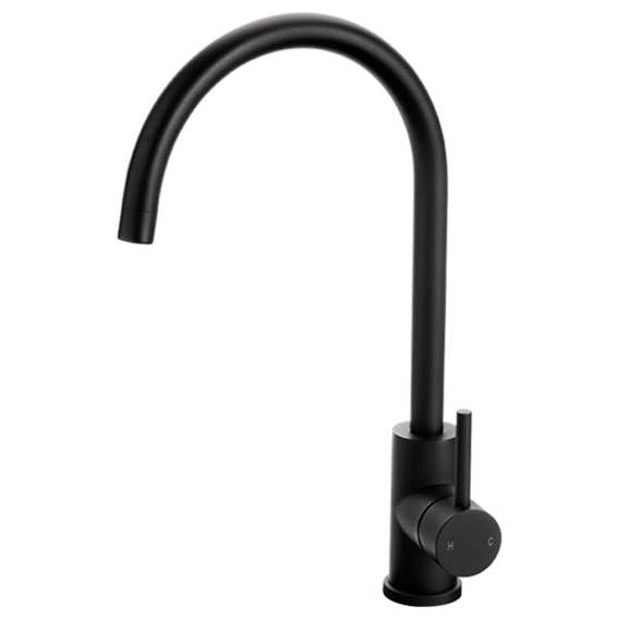 GooseNeck Kitchen Mixer Tap in Matte Black