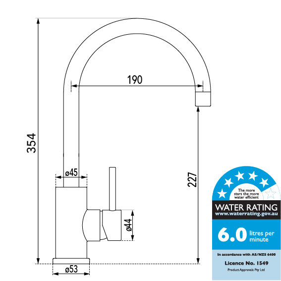 Gooseneck Mixer Taps - Kitchen Tapware - Water Rating 6.0