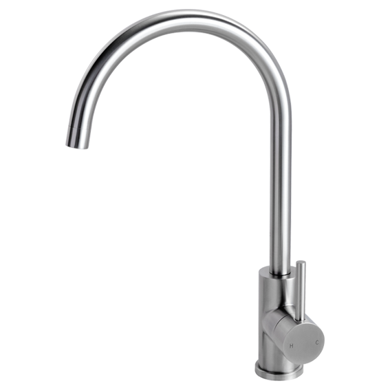 GooseNeck Kitchen Mixer Tap in Stainless Steel