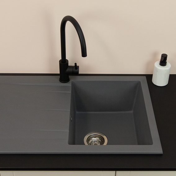 Single Bowl Granite Kitchen Sink Concrete Grey