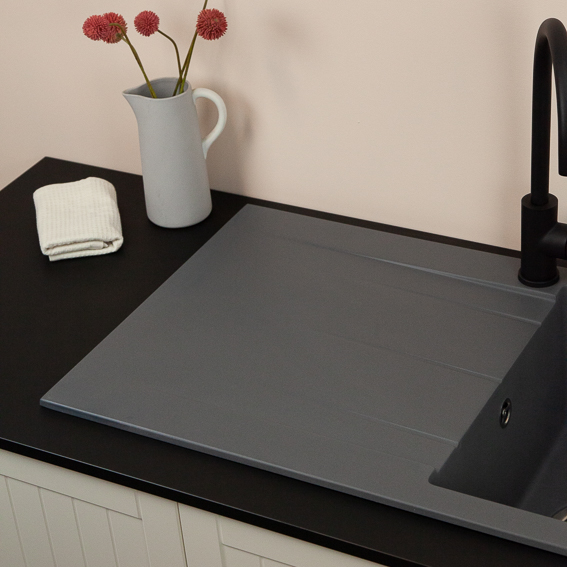 Single Bowl Granite Kitchen Sink Concrete Grey