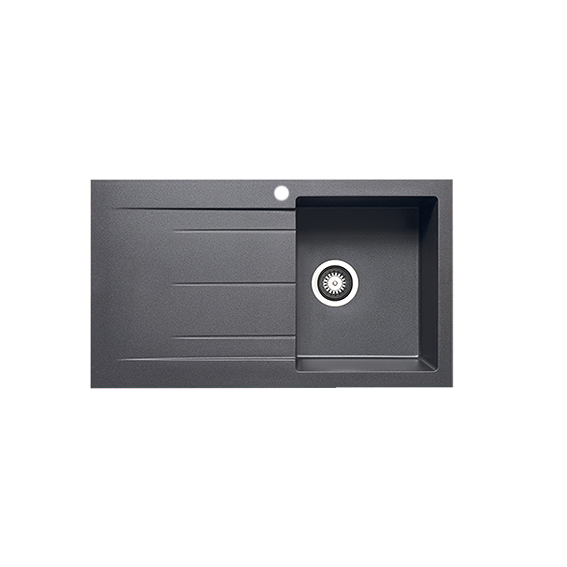 Single Bowl Granite Kitchen Sink Grey Concrete
