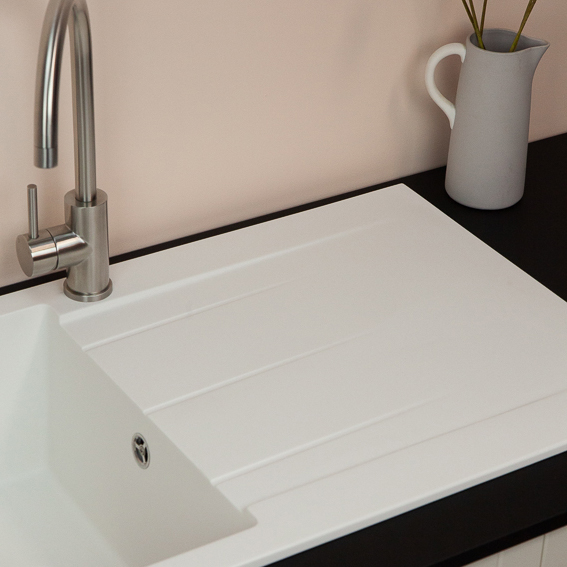 Single Bowl Granite Kitchen Sink White Snow White