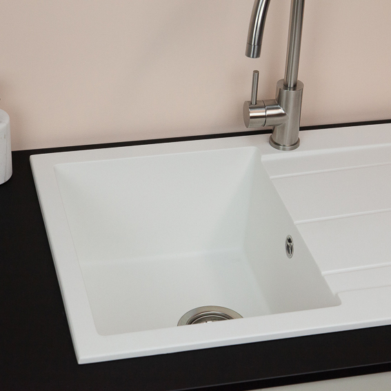 Single Bowl Granite Kitchen Sink White Snow White